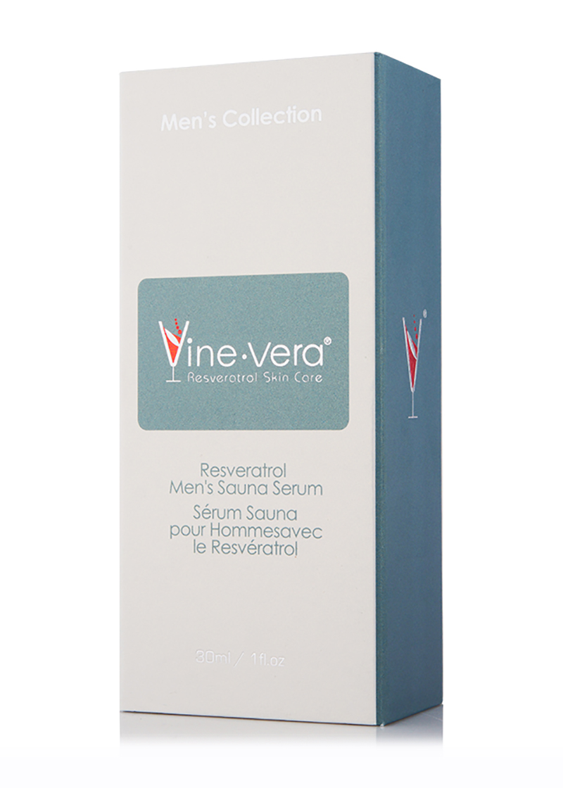 Resveratrol Men's Sauna Serum in its case