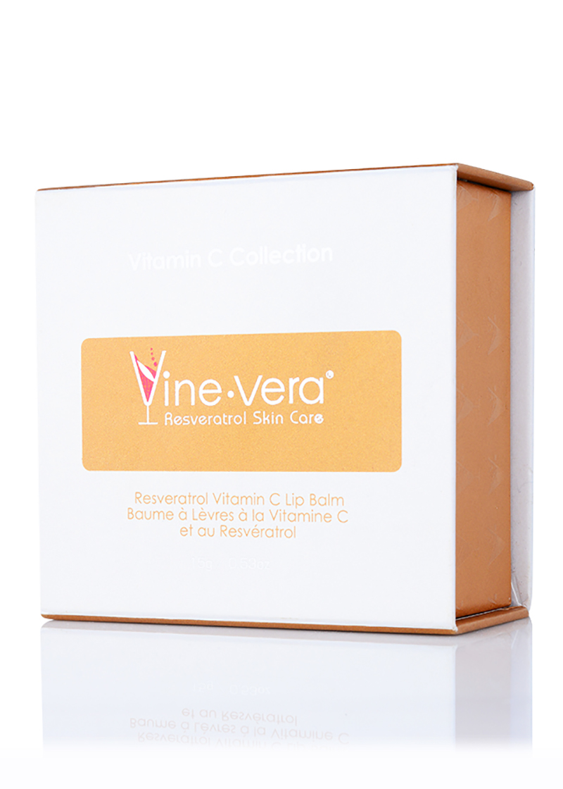 Vine Vera Resveratrol Vitamin C Lip Balm in its case